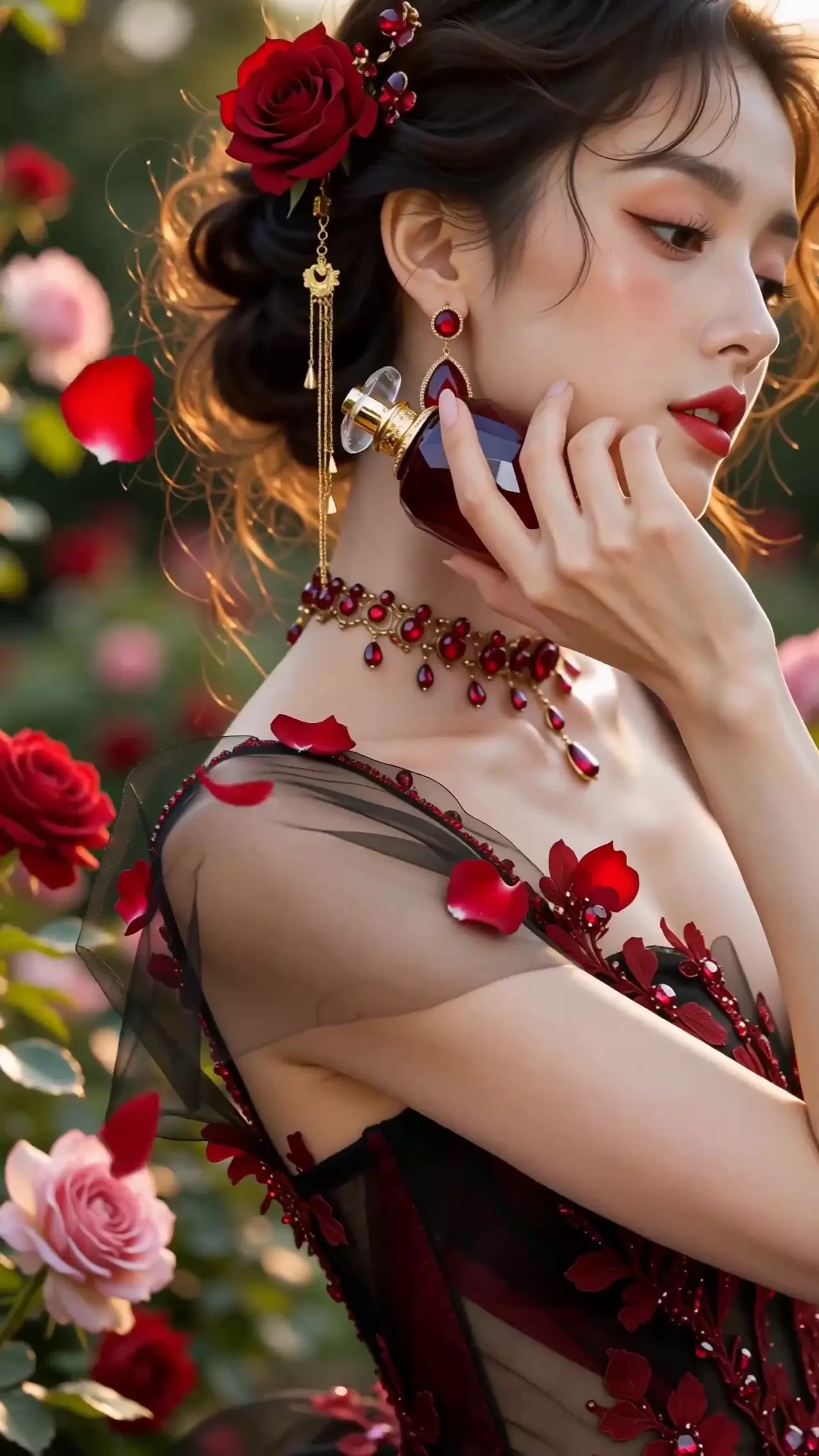 Prévia de Elegant Woman In Rose Garden