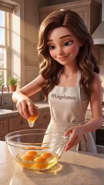 Prévia de Pixar Style Woman Baking Chocolate Cake